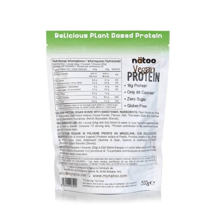 Nätoo Vegan Protein Chocolate 500g | ProteinPower